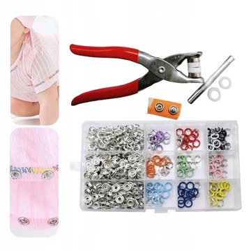 Набор застежек 10 цветов с булавками.