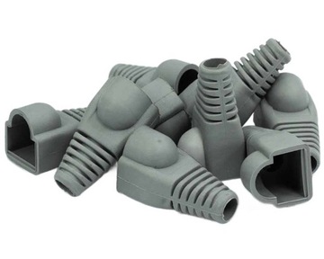 Osłona wtyczki w kolorze szarym RJ45 10 szt.