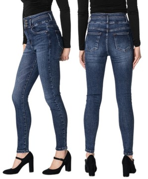 Spodnie Damskie Jeansy Rurki SKINNY Jeansowe Wysoki Stan Dżinsy 5202 W31