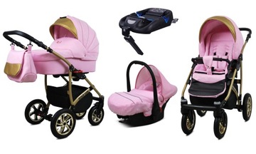 BabyLux Wózek dziecięcy 4w1 głęboki GoldLux ISOFIX