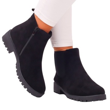 ЖЕНСКИЕ ЗИМНИЕ ЗАМШЕВЫЕ ботинки челси с утеплителем