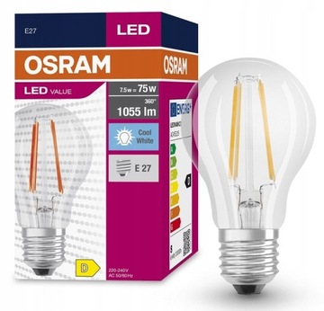 Osram żarówka LED Value 7.5W = 75W E27 4000K