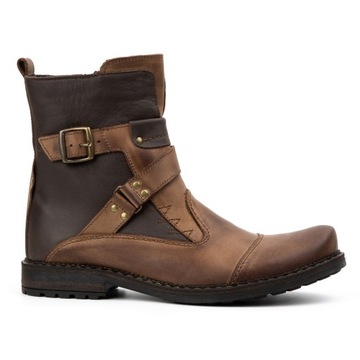 Sztyblety męskie BUTY MOTOCYKLOWE SKÓRA 82 Brąz 44