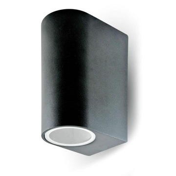 Kinkiet GU10 Aluminium Okrągły Czarny Góra Dół