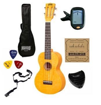 Ukulele Koncertowe Żółte Mahalo Sunflower + Akcesoria