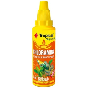 TROPICAL CHLORAMINA 30ml Preparat do dezynfekcji akwarium i sprzętu
