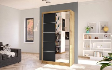 SZAFA PRZESUWNA DIEGO III z lustrem 100cm - pojemna GARDEROBA