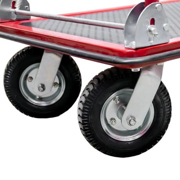 Тележка транспортная складская платформа 450 КГ ПНЕВМАТИЧЕСКИЕ КОЛЕСА Мега-М