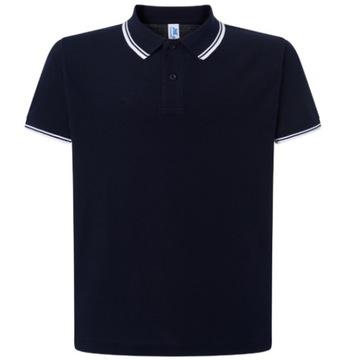 POLO MĘSKIE JHK 210 CONTRAST GRANATOWO/BIAŁA XXL
