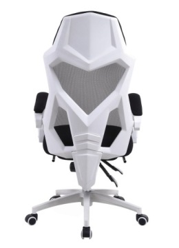 Herní křeslo Yoda White s podnožkou – ergonomické, nastavitelné, pohodlné