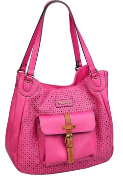 COVERI TOREBKA damska WOREK ażurek shopper na ramię z paskiem A4