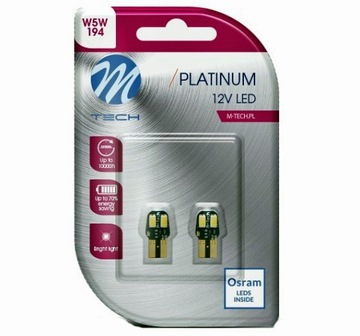 Żarówka LED w5w T10 can bus 12V MTECH zimna biała