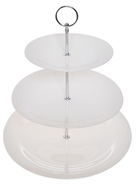 3-ЯРУСНАЯ ТАРЕЛКА ЭКРУ С УЗОРОМ