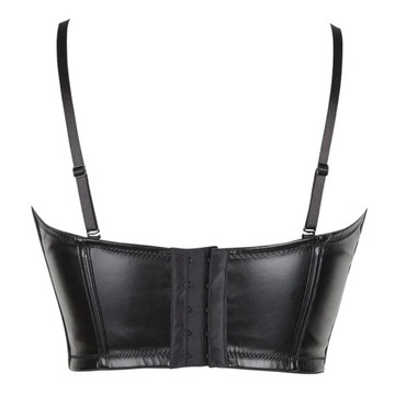 Sexy Black PU Leather Bra Push Up Bralet Women's T