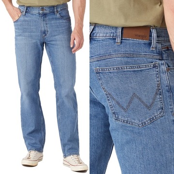 WRANGLER spodnie regular BLUE jeans STRAIGHT _ W38 L32