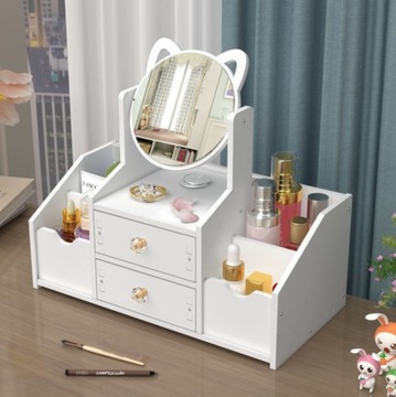 Туалетный столик-полка-органайзер для косметики с зеркалом, размеры 40х32х20 см.