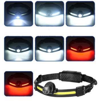 LATARKA CZOŁOWA CZOŁÓWKA AKU USB CZUJNIK RUCHU 10W