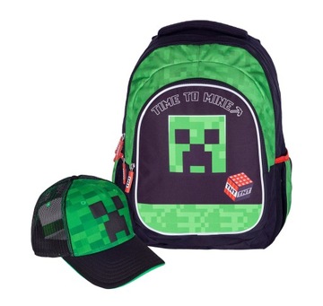 Zestaw Minecraft Plecak TimeToMine z czapką