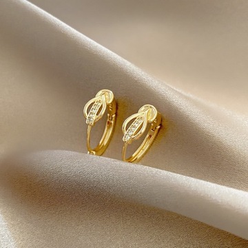 2PCS/Set Fashion Gold Color Hoop Earrings for
