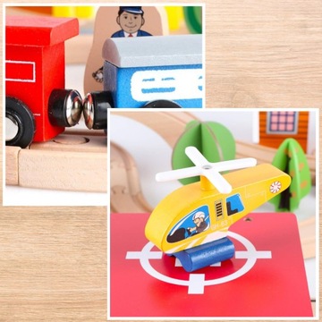 Деревянные рельсовые пути Локомотив + вагоны