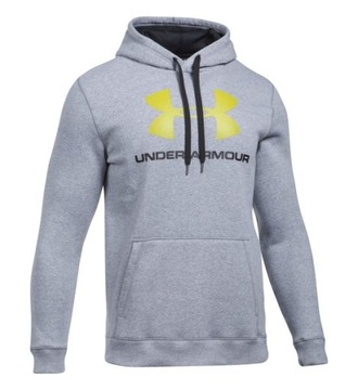 BLUZA UNDER ARMOUR RIVAL FLEECE FITTED GRAPHIC HOODIE MEN GRAY XL