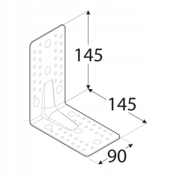 КП7 УГОЛ СТОЛЯРНЫЙ УГОЛ МОНТАЖНЫЙ 145х145х90х2,5