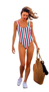 STRÓJ KOSTIUM KĄPIELOWY MONOKINI PASKI ZAMEK - XL