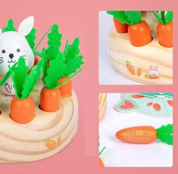 Деревянная игра Монтессори КРОЛИК И МОРКОВЬ