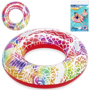 DMUCHANE KOŁO KÓŁO PLAŻOWE z UCHWYTAMI do PŁYWANIA 91cm * BESTWAY 36084