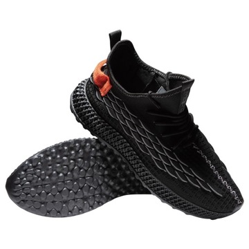 Męskie lekkie buty sneakersy sznurowane czarne V3 OM-FOKS-0141 40