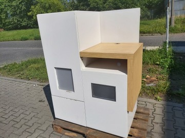 Szafa/ kawiarka kolor biały + jesion wys 128 szer 100 na zaplecze socjalne