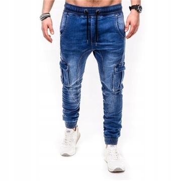 Joggery Jeansy Spodnie Bojówki Jeansowe Męskie