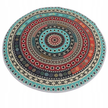 Okrągły dywanik Boho Zmywalny okrągły dywanik