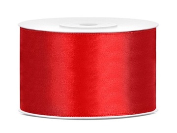 TASIEMKA WSTĄŻKA SATYNOWA CZERWONA 38mm/25m