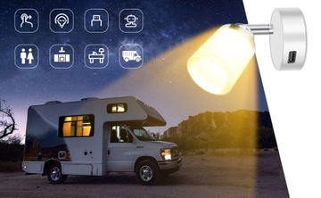 2 шт. СЕНСОРНАЯ ЛАМПА ДЛЯ ЧТЕНИЯ НАСТЕННАЯ ЛАМПА ДЛЯ фургона LED 3 Вт 3 ЦВЕТА 12-24 В USB