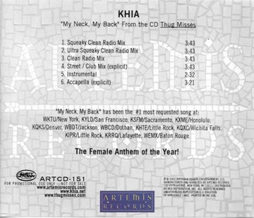 Khia - My Neck, My Back (Lick It) PROMO CDS UNIKAT