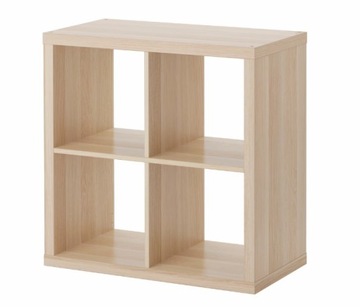 IKEA KALLAX - regał dąb bejcowany na biało 77x77 cm