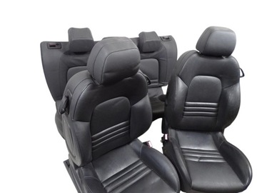 Fotele Elektryczne + Kanapa Skóra Czarne Peugeot 407 Coupe 2005-2011 Europa