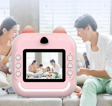 MINI DRUKARKA DRUKUŚ APARAT NATYCHMIASTOWY RÓŻ 23 ROLKI + KARTA PAMIĘCI