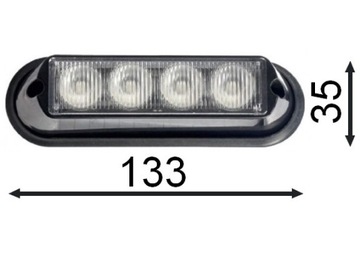 Стробоскопическая лампа Strobe 12Вт оранжевый 4 светодиода 12/24В