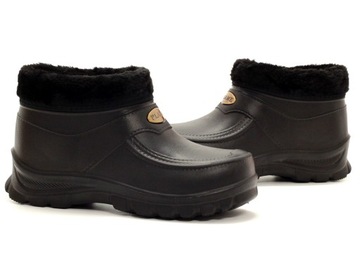 МУЖСКИЕ УТЕПЛЕННЫЕ РЕЗИНОВЫЕ БОТИНКИ, ЧЕРНЫЙ ПОРЕН