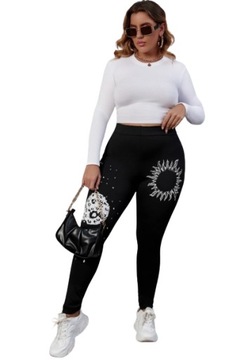 SHEIN PLUS SIZE CZARNE DAMSKIE LEGGINSY 46 VXD