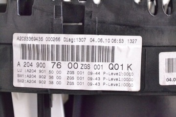 MERCEDES S204 SPEEDO INDIKÁTOR SADA A2049007600 C220 CDI 2010 RHD