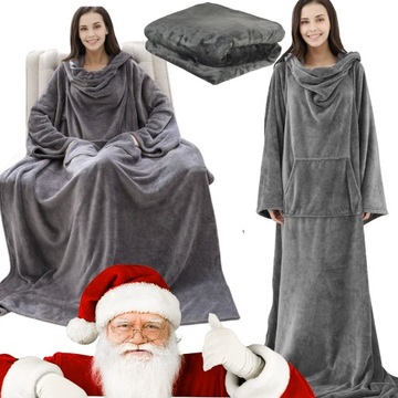 KOC BLUZA CIEPŁA OVERSIZE KOCOBLUZA 2W1 GRUBA XXL FUTRZAK DŁUGA DAMSKA MĘSK