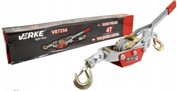 ЛЕБЕДКА РУЧНАЯ ТРОСОВАЯ 4Т 4000кг 2 КРЮКА