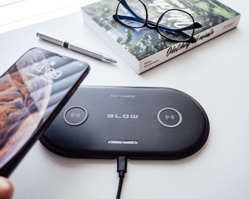 БЫСТРОЕ ИНДУКТИВНОЕ БЕСПРОВОДНОЕ ЗАРЯДНОЕ УСТРОЙСТВО 2 В 1 ДЛЯ 2 ТЕЛЕФОНОВ ОДНОВРЕМЕННО