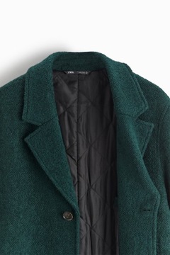 ПАЛЬТО МУЖСКОЕ ZARA L ЗЕЛЕНОЕ 42% ШЕРСТЬ