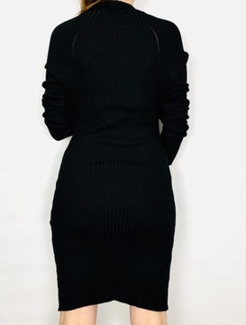Sukienka sweterkowa ołówkowa prążki M 38 Bik Bok