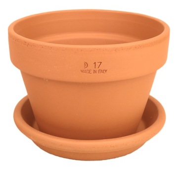 Doniczka Ceramiczna Gliniana Prosta Klasyczna Misa 17cm Donica z Podstawką