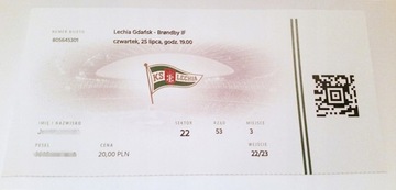 LECHIA Gdańsk - BRONDBY Kopenhaga 2019 (ebilet)